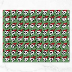 Comic Head Skull - Hat Red - Cartoon Skull Rectangular Jigsaw Puzzl by DinzDas