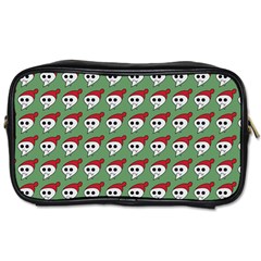 Comic Head Skull - Hat Red - Cartoon Skull Toiletries Bag (two Sides) by DinzDas