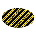 Warning Colors Yellow And Black - Police No Entrance 2 Oval Magnet Front