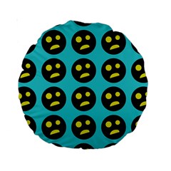 005 - Ugly Smiley With Horror Face - Scary Smiley Standard 15  Premium Round Cushions by DinzDas