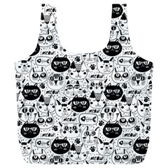 Cute Cat Faces Pattern Full Print Recycle Bag (xl) by TastefulDesigns