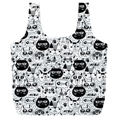 Cute Cat Faces Pattern Full Print Recycle Bag (xxl) by TastefulDesigns