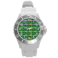 Game Over Karate And Gaming - Pixel Martial Arts Round Plastic Sport Watch (l) by DinzDas