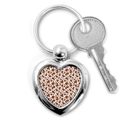 Animal Skin - Brown Cows Are Funny And Brown And White Key Chain (heart) by DinzDas