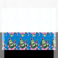 Monster And Cute Monsters Fight With Snake And Cyclops Rectangular Jigsaw Puzzl by DinzDas