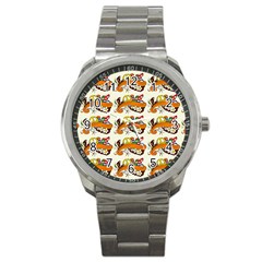 Love And Flowers And Peace Fo All Hippies Sport Metal Watch by DinzDas