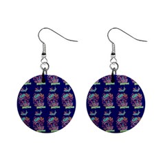 Jaw Dropping Horror Hippie Skull Mini Button Earrings by DinzDas