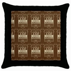 A Cookie A Day Keeps Sadness Away Throw Pillow Case (black) by DinzDas