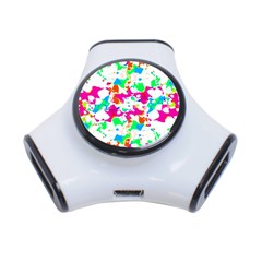 Bright Multicolored Abstract Print 3-port Usb Hub