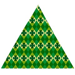 St Patricks Pattern Wooden Puzzle Triangle by designsbymallika