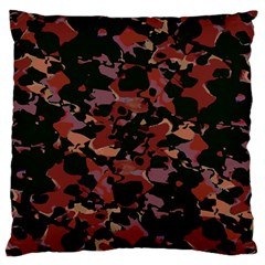 Red Dark Camo Abstract Print Large Flano Cushion Case (one Side) by dflcprintsclothing