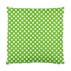 Pastel Green Lemon, White Polka Dots Pattern, Classic, Retro Style Standard Cushion Case (one Side) by Casemiro