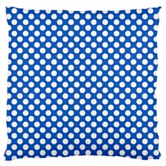 Pastel Blue, White Polka Dots Pattern, Retro, Classic Dotted Theme Standard Flano Cushion Case (two Sides) by Casemiro