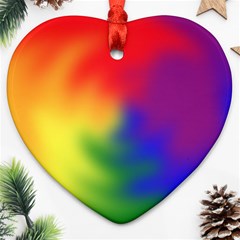 Rainbow Colors Lgbt Pride Abstract Art Ornament (heart) by yoursparklingshop