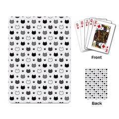 Kitten Head Paw Footprint Seamless Pattern 1 Playing Cards Single Design (rectangle) by TastefulDesigns