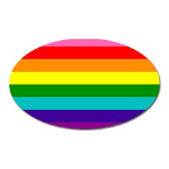 Original 8 Stripes Lgbt Pride Rainbow Flag Oval Magnet by yoursparklingshop