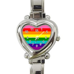 Original 8 Stripes Lgbt Pride Rainbow Flag Heart Italian Charm Watch by yoursparklingshop