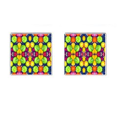 Fruits And Vegetables Pattern Cufflinks (square)