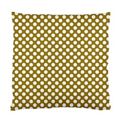 Gold Polka Dots Patterm, Retro Style Dotted Pattern, Classic White Circles Standard Cushion Case (one Side) by Casemiro