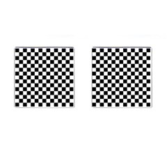 Black And White Chessboard Pattern, Classic, Tiled, Chess Like Theme Cufflinks (square) by Casemiro