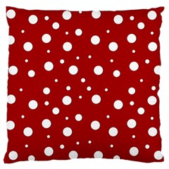 Mushroom Pattern, Red And White Dots, Circles Theme Large Cushion Case (two Sides) by Casemiro