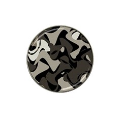 Trippy Sepia Paint Splash, Brown, Army Style Camo, Dotted Abstract Pattern Hat Clip Ball Marker by Casemiro