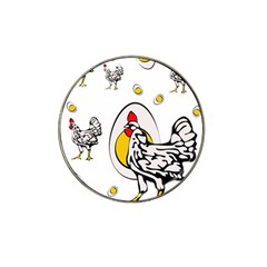 Roseanne Chicken, Retro Chickens Hat Clip Ball Marker (10 Pack) by EvgeniaEsenina