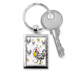 Roseanne Chicken, Retro Chickens Key Chain (rectangle) by EvgeniaEsenina