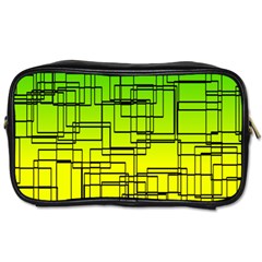 Geometrical Lines Pattern, Asymmetric Blocks Theme, Line Art Toiletries Bag (two Sides) by Casemiro