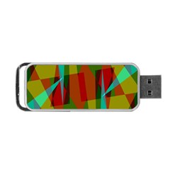 Rainbow Colors Palette Mix, Abstract Triangles, Asymmetric Pattern Portable Usb Flash (one Side) by Casemiro