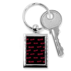 Yeah Word Motif Print Pattern Key Chain (rectangle) by dflcprintsclothing