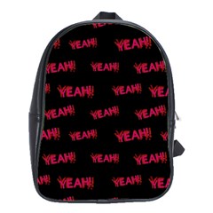 Yeah Word Motif Print Pattern School Bag (large) by dflcprintsclothing