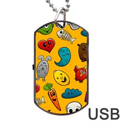 Graffiti Characters Seamless Ornament Dog Tag Usb Flash (two Sides)