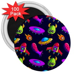 Space Pattern 3  Magnets (100 Pack) by Amaryn4rt