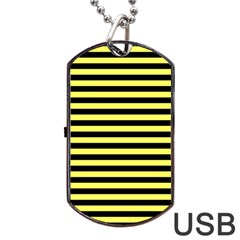 Wasp Stripes Pattern, Yellow And Black Lines, Bug Themed Dog Tag Usb Flash (two Sides) by Casemiro