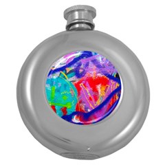 Crazy Graffiti Round Hip Flask (5 Oz) by essentialimage