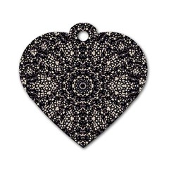 Modern Baroque Print Dog Tag Heart (two Sides)