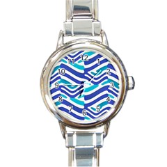 Colored Abstract Print1 Round Italian Charm Watch