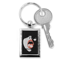 Wide Open And Ready - Kinky Girl Face In The Dark Key Chain (rectangle) by Casemiro