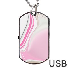 Modern Pink Dog Tag Usb Flash (two Sides) by Sparkle