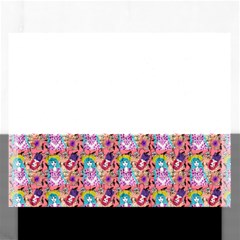 Blue Haired Girl Pattern Pink Rectangular Jigsaw Puzzl