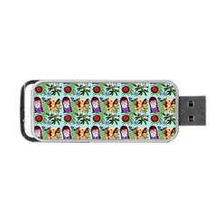 Purple Glasses Girl Pattern Blue Portable Usb Flash (two Sides)