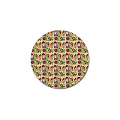 Purple Glasses Girl Pattern Peach Golf Ball Marker by snowwhitegirl