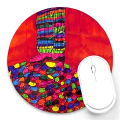 Colorful Leg Warmers Round Mousepads by snowwhitegirl