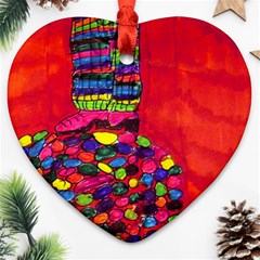 Colorful Leg Warmers Heart Ornament (two Sides) by snowwhitegirl