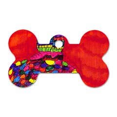 Colorful Leg Warmers Dog Tag Bone (one Side)