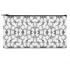 Grey And White Abstract Geometric Print Pencil Case by dflcprintsclothing