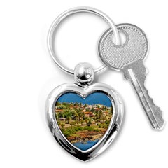 Punta Colorada Aerial Landscape Scene, Uruguay Key Chain (heart) by dflcprintsclothing