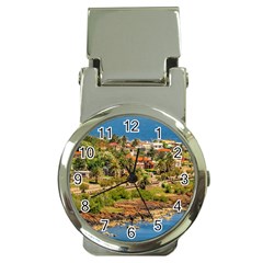 Punta Colorada Aerial Landscape Scene, Uruguay Money Clip Watches by dflcprintsclothing