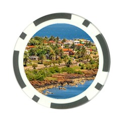 Punta Colorada Aerial Landscape Scene, Uruguay Poker Chip Card Guard by dflcprintsclothing